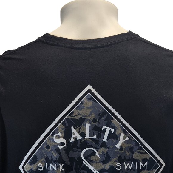 Salty Crew Mens Black T-Shirt Large Cotton Graphic Tee Casual Apparel - Picture 4 of 8